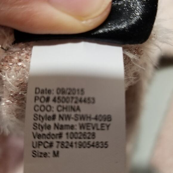 Nine West Sweater Womens Medium Pink Eyelash Knit Sparkle - Picture 5 of 7